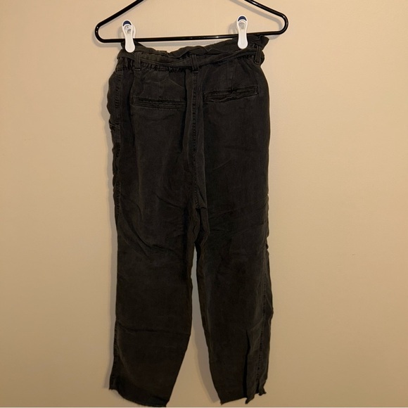 Aerie Faded Black Paperbag Tie Waist Pants - Picture 4 of 7